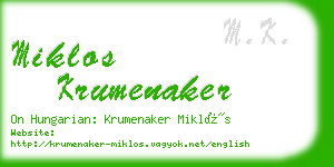 miklos krumenaker business card